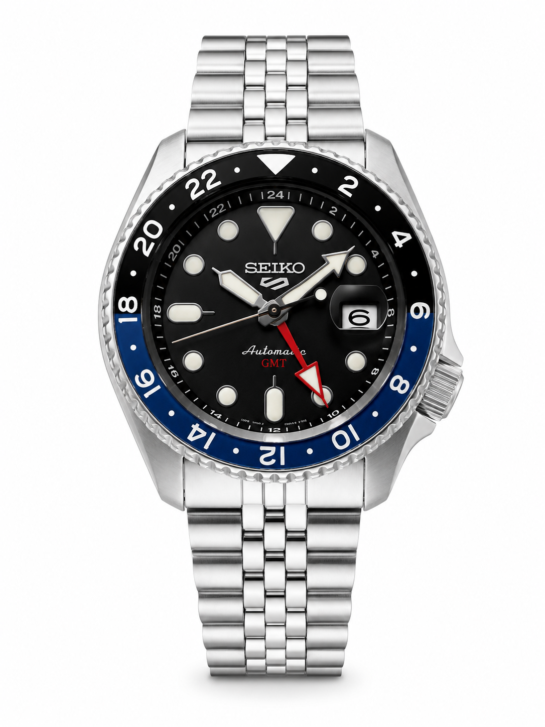 Seiko 5 GMT Stainless steel Blue black Watch