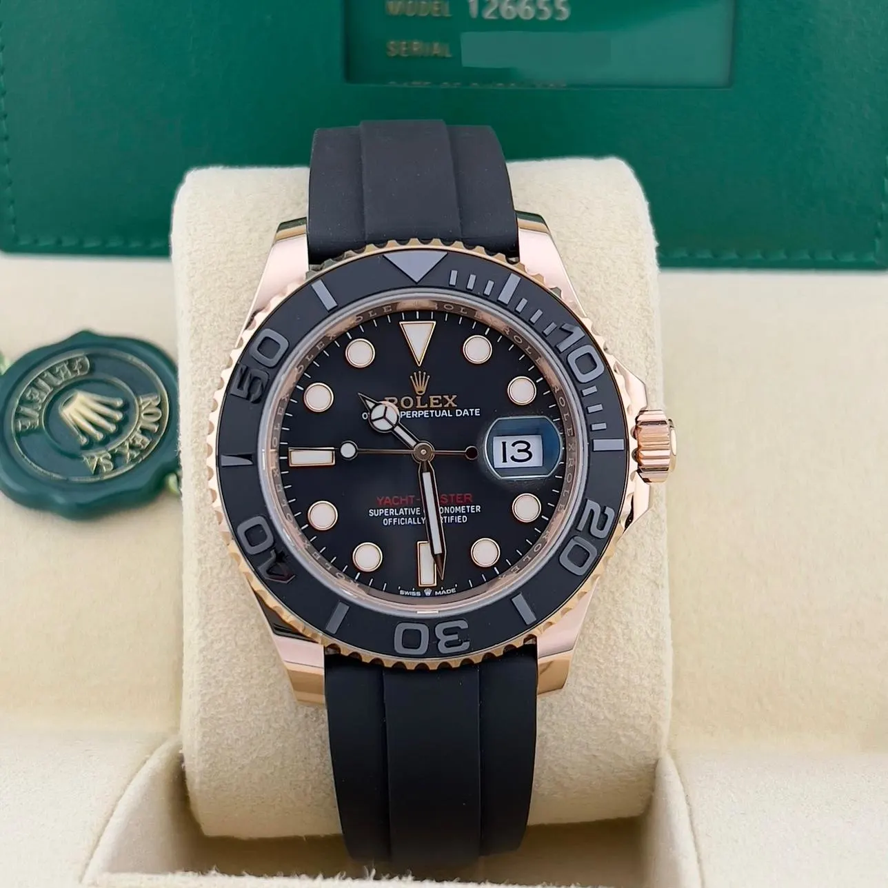 2024 Rolex Yacht-Master 40 Rose Gold / Black / Oysterflex