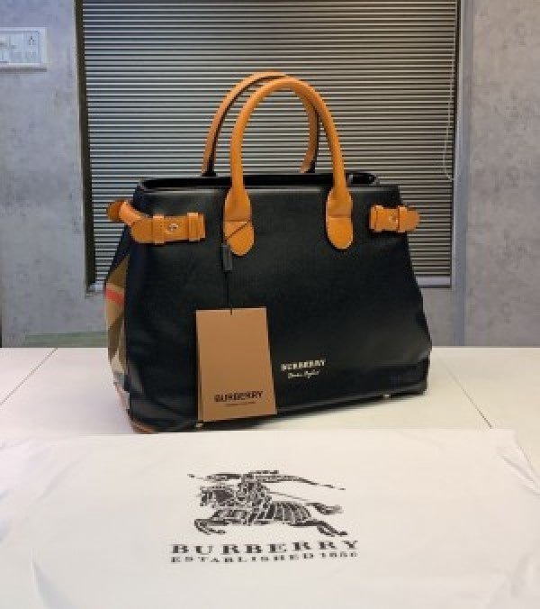 Branded Burbery Banner Print Bag Black