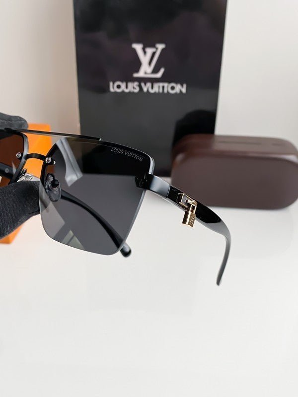 Branded Lv Gold Black Sunglasses Bt (With Original Kit)