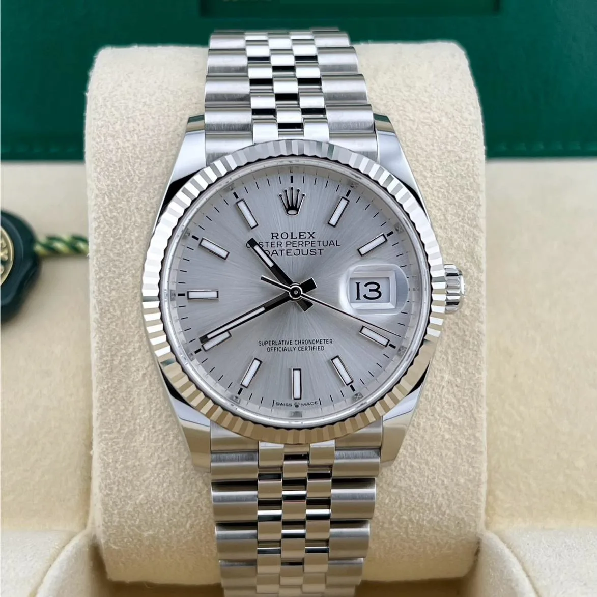 2024 Rolex Datejust 36 Fluted / Silver / Jubilee