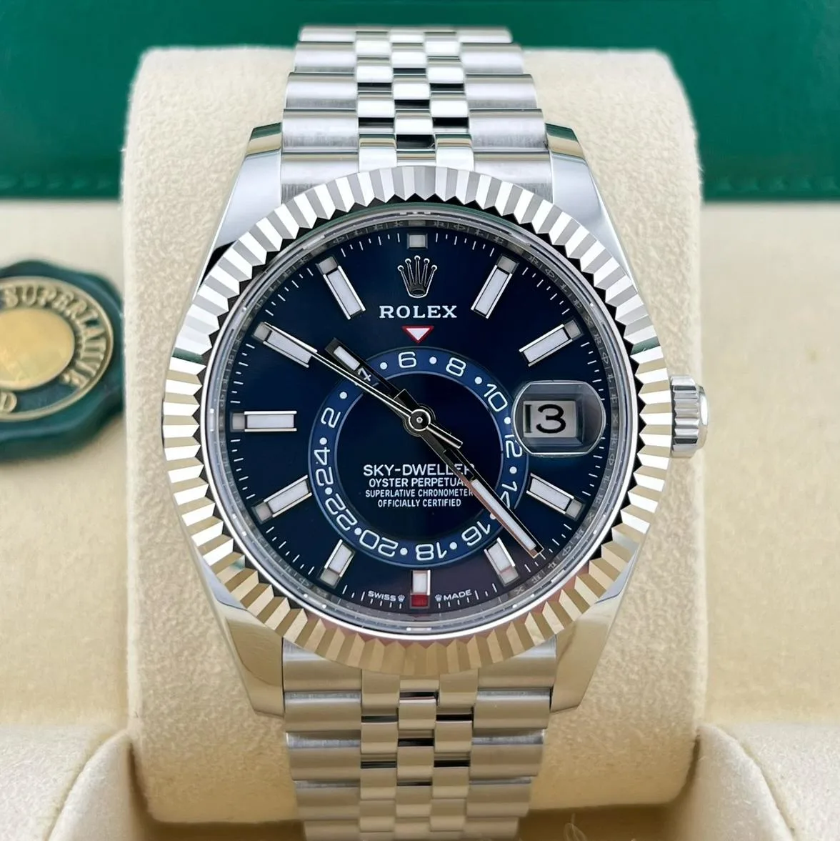2024 Rolex Sky-Dweller 42 Steel / Fluted / Blue / Jubilee