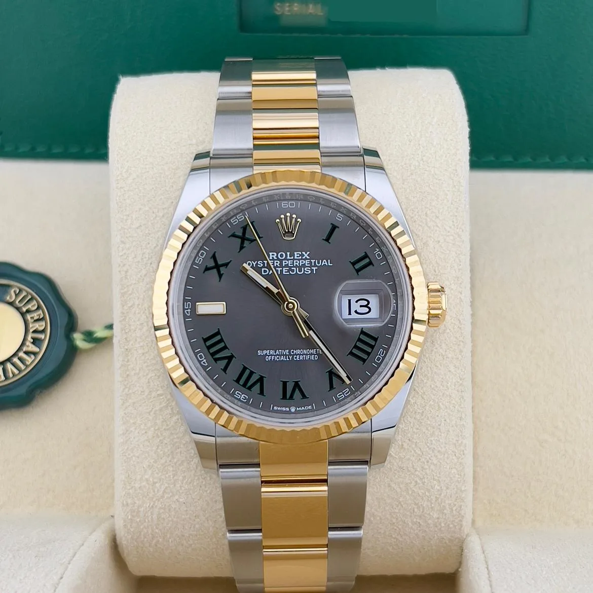 2023 Rolex Datejust 36 Two-Tone "Wimbledon" / Fluted / Oyster