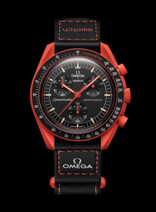 OMEGA X SWATCH MISSION TO MOON RED BLACK PREMIUM QUALITY WATCH