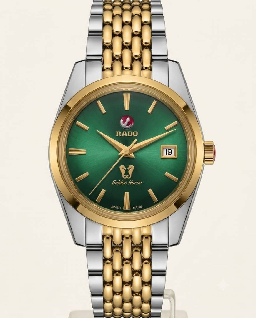 RADO GOLDEN HORSE EDITION AUTOMATIC DUAL TONE SILVER GREEN